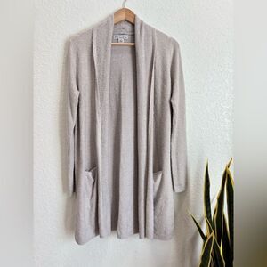 Barefoot Dreams Bamboo Chic Lite Gray Cardigan Sweater Size Medium